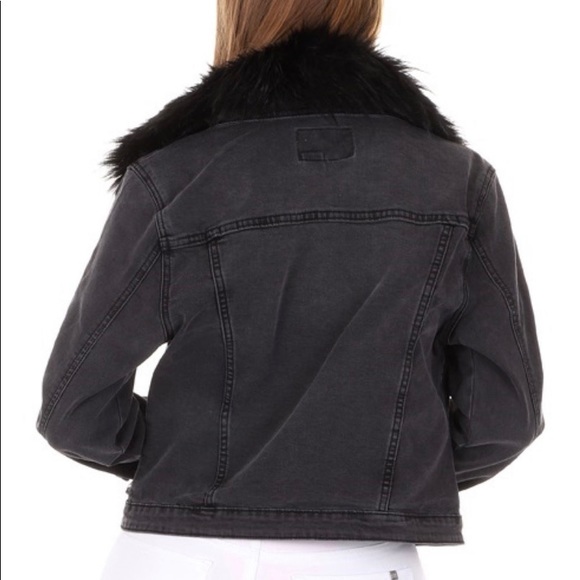 Jackets & Coats | Denim Jacket With Removable Black Fur Collar | Poshmark
